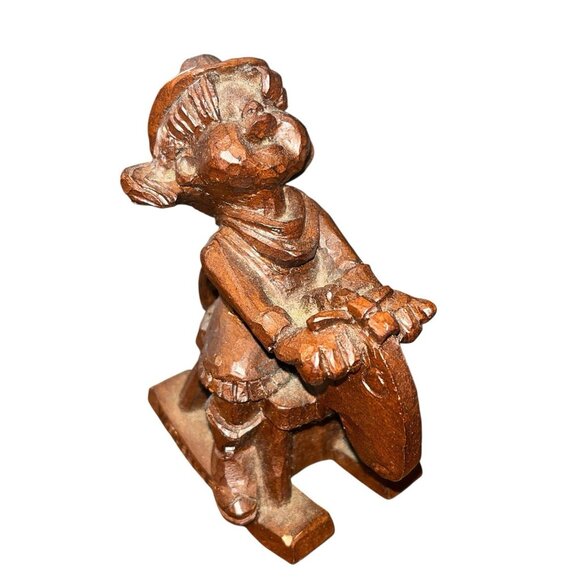 2 Statues Little Child Rocking Horse Roxanne Girl Holding Teddy Bear Figurine - Picture 9 of 10